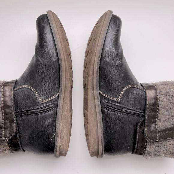 Remonte Black Boots with Knit Cuff - Wear long mid calf or short ankle - Size 7 - Picture 9 of 12